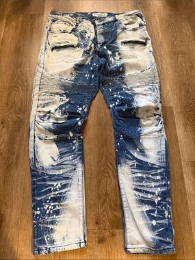 Akademiks Men’s Jeans Jeanius 36x30  Stretch Moto Denim